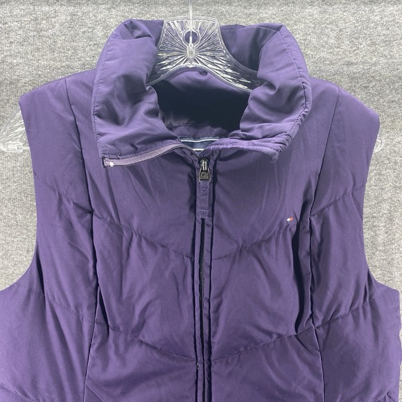Tommy Hilfiger Vest Womens Large Purple Sleeveless Full‎ Zip Fleece Hiking - Picture 2 of 11